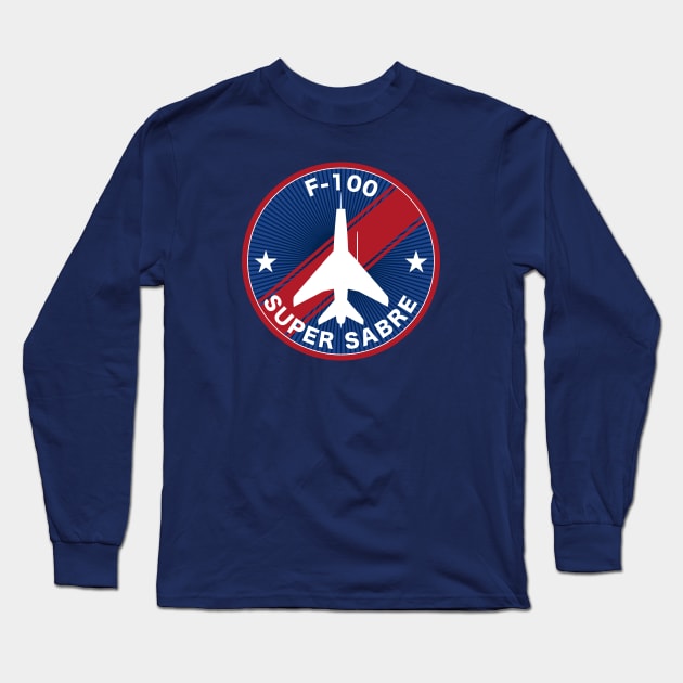 F-100 Super Sabre Patch Long Sleeve T-Shirt by Firemission45